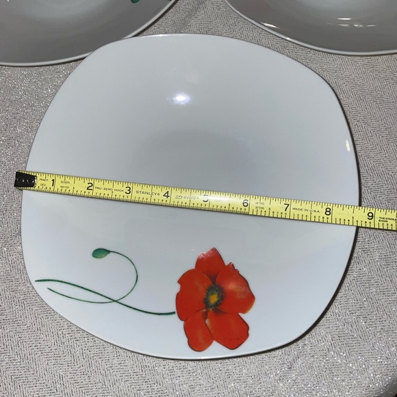 Gallery dishes - set of 3 shallow bowls pretty floral design - Picture 3 of 5